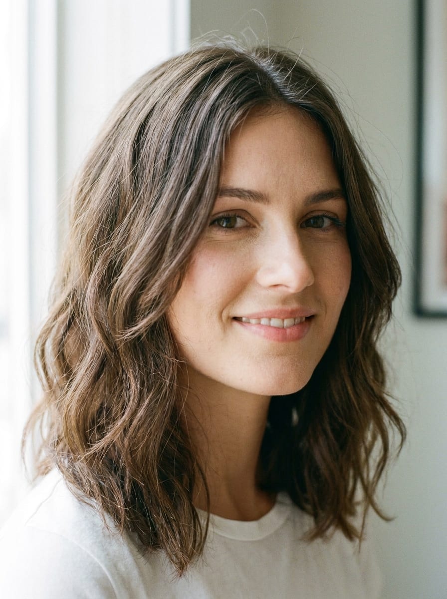 Long Bob mit weichen Wellen - Frisur für ein eckiges Gesicht